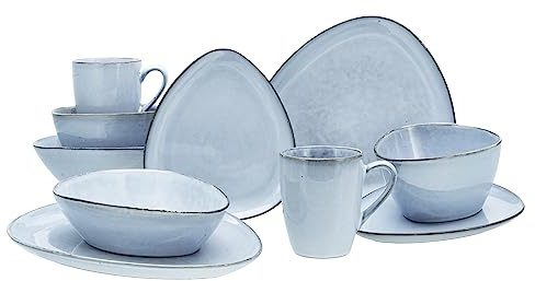 CreaTable, 16635, Serie CLOUDY, 10-teiliges Geschirrset für 2 Personen, Kombiservice aus Steinzeug, spülmaschinen- und mikrowellengeeignet, Qualitätsproduktion