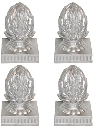 EKSED 4 Stück Zaun pfosten Kappe, Aluminium pfosten Kappen Quadratische Pfahl Kappen Lotus wasserdichte Pfosten Kappen für Lampen pfosten Deck Dock,120x120mm