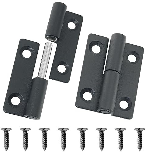 ITROLLE 2PCS 50x36x2mm Black Lift Off Hinge Stainless Steel 304 Lift Off Hinges Detachable Slip Joint Small Flag Hinges Rising Butt Door Hinges, Left Handedness