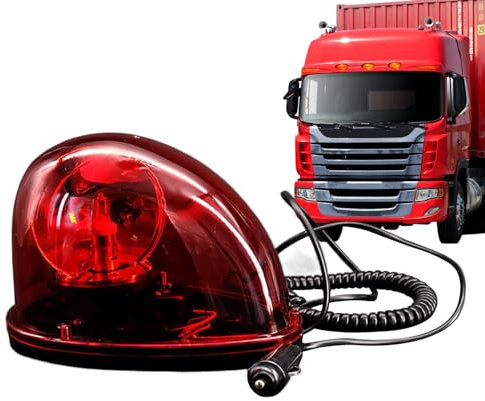 Neamou Gyrophare - Feux d'avertissement Automobiles de Type Escargot rotatifs | Lumière LED Amovible, lumière stroboscopique Rouge pour Voiture Postale, Toit, Tableau de Bord