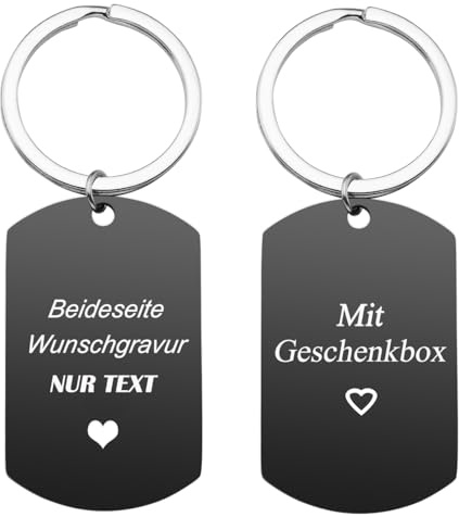 Zysta Personalized Text & Fotogravur - Edelstahl Dog Tag Schlüsselanhänger Erkennungsmarke ID Tag Gravurplatte keychain Schlüsselbund für Personalisierte Geschenke