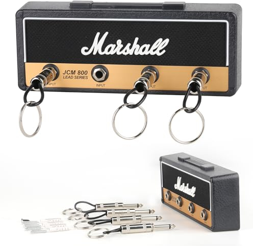Delsen Marshall Schlüsselbrett Schlüsselhalter Wandmontage JCM800 Marshall Key Holder Gitarre Schlüsselanhänger Haken Halterung mit 4 Gitarrenstecker, für Schlüssel Haus Befestigung
