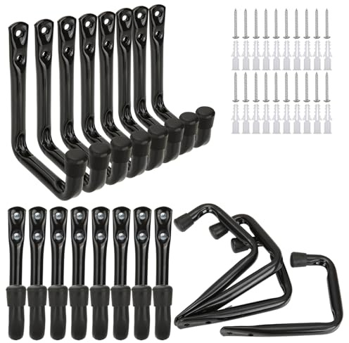 VIDETOL 20 Stück Wandhaken Universalhaken Leiterhaken, 12cm x 10cm Garage Leiterhaken Schwerlast 20kg, Wandhalterung Garage, Stahl Aufbewahrungshaken für Leiter, Werkzeuge, Keller