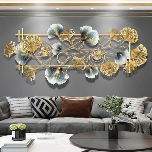 SYLUOQP Foglie di Ginkgo in Metallo sculture murali, Decorazione della Parete della Parete della Parete Moderna Arte Decorativa Oggetto Decorativo Muro Appeso murale Immagine di Metallo