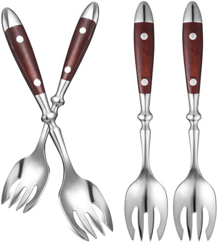 JECOMPRIS 4pcs Stainless Steel Reusable Sporks Handle Versatile Dinner and Salad Forks for Lunches and Everyday Use Easy to