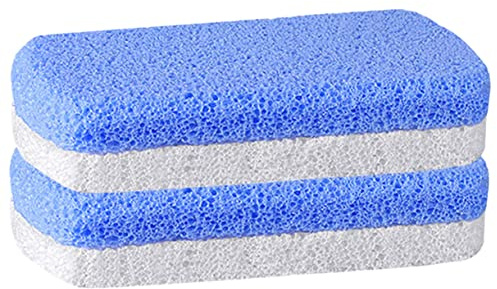 Fußbimsstein 2 Stück aus Schaumglas, Blau, zum Fußpeeling | Waschbar und Angenehm zu Halten, Handliches Pediküre Zubehör, Doppelseitige Form