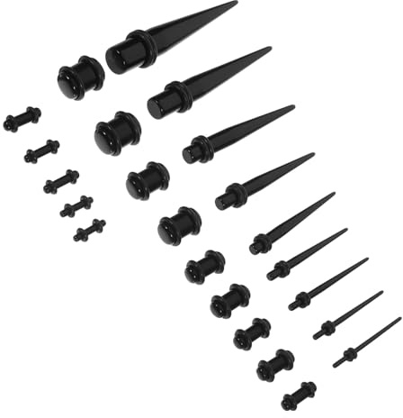 BESTYASH 23 Stück Ohrstöpsel Ohrdehner aus Acryl 1,3-10mm Größen für Schmerzfreies Ohrlochdehnen Piercing