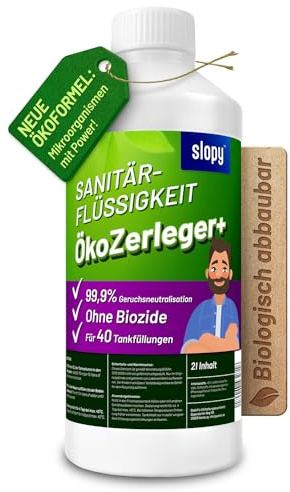 Slopy sanitetsvätska eco för campingtoaletter 2 l – bryter ner lukt och avföring