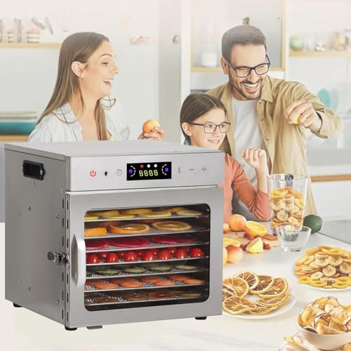 Commercial Food Dehydrator Machine, Drying Cabinet, Freeze Dry Machine for Home for Fruits, Vegetables, Herbs, Mushroom, Dog Treats,8-Tray