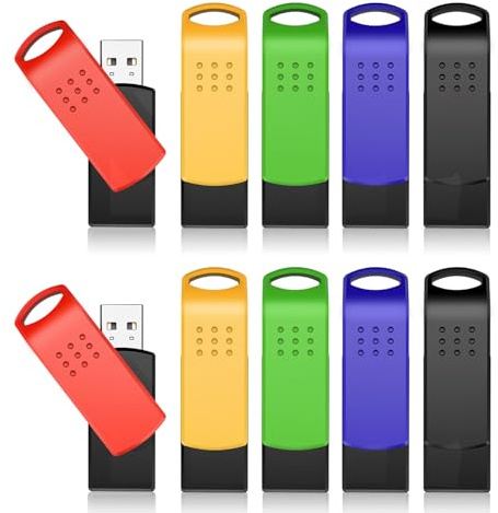KEXIN Memoria USB 16 GB, 10 Unidades de Colores Diferentes Pendrive USB Multiple ColorsGiratorio
