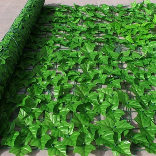AQCQDQ Künstliche Efeu Garten Sichtschutz 100x200cm,Sichtschutzzaun Efeu,Mehrfachgröße Efeu Sichtschutz,grüner Efeuzaun mit verstärkter Verbindung, künstliche Hecken mit Weinblättern (100x200cm,1)