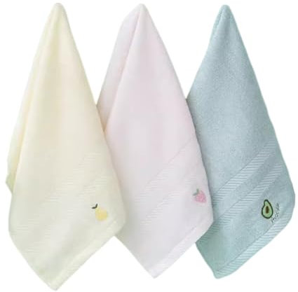 WRITWAA 3piezas Toallas De Baño Bambú Natural Bordados De Frutas Suaves Para Bebés y Adultos