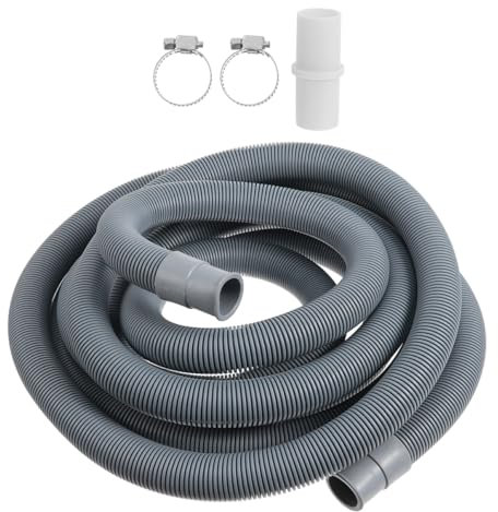 IWOWHERO 3 Meter Washer Drain Hose Extension Kit for Automatic Washing Machines Hose Clamp Connector Compatible Dishwashers for Laundry Appliances