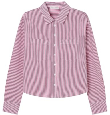 SPRINGFIELD Striped Crop Blouse with Pockets Blusa para Mujer