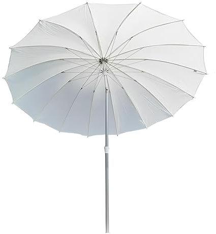 Parasol De Jardin Exterieur Inclinable Ø 200 Cm Parasol Balcon Anti-UV/l'eau Parasol Plage avec Nervures Haute Densité pour Terrasse, Terrasse, Marché(White)