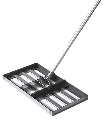 Râteau de nivellement de pelouse, râteau de nivellement de pelouse - Niveau à gazon robuste pour jardin de golf avec manche de 43 pouces - Équipement de poussée de pelouse en acier inoxydable de gra