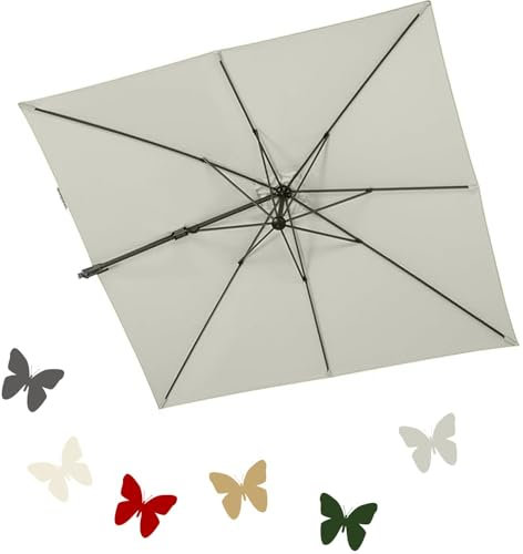 VLKLPZAHAK Tela Rettangolare Di Ricambio 3x4m Tessuto Di Ricambio Grande Ombrellone A Sbalzo Copertura Di Ricambio Ombrellone Da Giardino Baldacchino Di Ricambio Per Ombrellone Di Mercato(Light grey,4