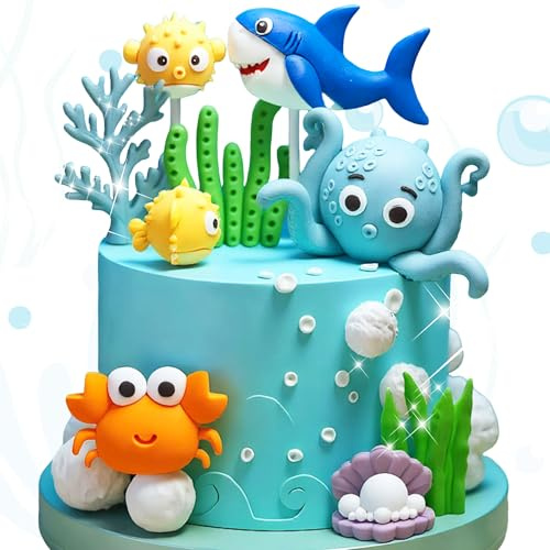 decorazioni torte animali marini compleanno oceano tema decorazione torte topper per tema fondale marino festa bebè party décor