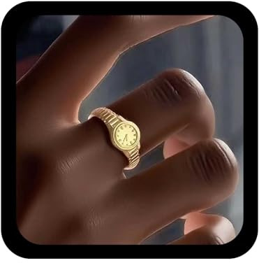 Cybche Boho Finger Uhren Ring Runde Uhr Ring Gold Signet Ringe Faux Uhr Ringe Einstellbar Offen Schmuck Für Frauen