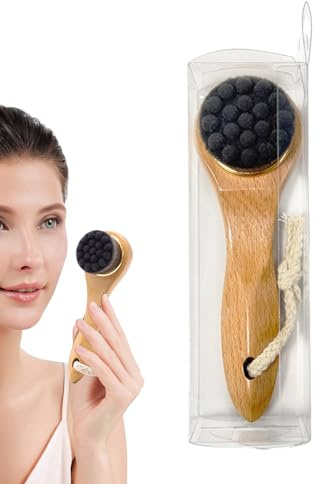 Trockenhautbürste Naturborsten Peeling- und Massagegerät | Trockenbürsten-Schrubber Sanftes Porenreinigungswerkzeug für Frauen, Männer, , Wangen und Hals