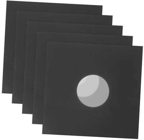 UTHCLO 6 Pezzi Custodie Protettive per Dischi in Vinile Maniche Resistenti in Carta Kraft Nera per Album Buste Esterne per Conservazione e Protezione Collezione Vinili
