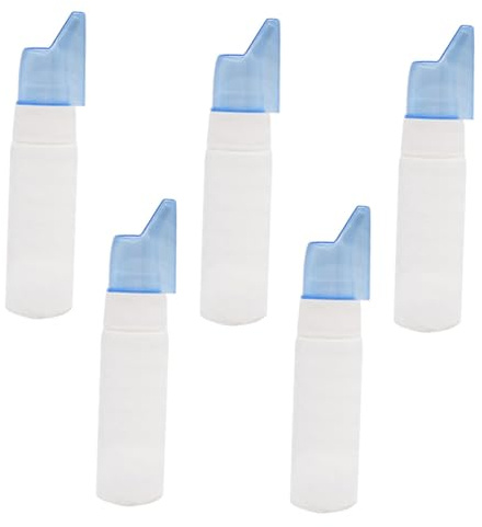 Cabilock 70ml Flacon de Spray Nasal Lot de 5 Pièces, Abs Bleu | Mini Pulvérisateur Réutilisable, Format Poche, pour Liquides à Base D’eau, Usage Quotidien, Fermeture Étanche