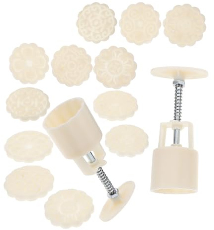 Homoyoyo 2 juegos Molde para Pasteles Luna con Diseño Floral Prensa Manual para Galletas Cupcakes Fondant para Hornear Postres Tradicionales