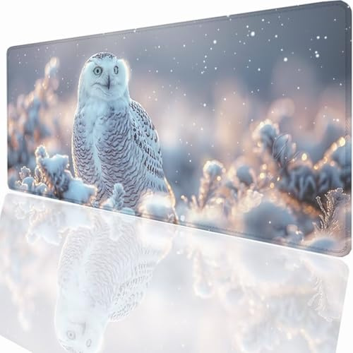 Tapis de Souris Gaming XXL Grand Mousepad 700 x 300 x 3 mm, Grand Tapis de Bureau sous Main avec Base Caoutchouc antidérapante pour PC Gamer, Améliore la précision et la Vitesse Oiseau Blanc LMDT15526