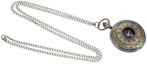 Milisten Vintage Taschenuhr Große Römische Ziffern aus Legierung mit Kette im Klassischen Retro Stil Einfache Zeitablesung als Geschenk für Herren zum Schulabschluss