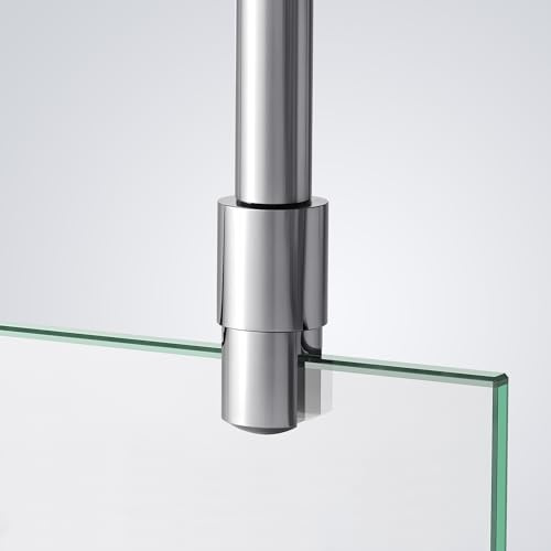 Heilmetz Barre de Stabilisation pour Parois de Douche – Stabilisateur pour Verre 6-10 mm Douche Acier Inoxydable Longueur Fixe 53 cm Rotule à 360° Barre Ronde (1 Pack)