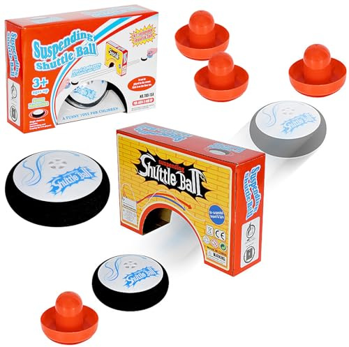 Air Hockey Hover Puck,Portable Air Hockey mit 2 Roten Lufthockey Drücken,Hockeyspielzeug für Innen und Außen,Tragbares Airhockey Portable,für Familienunterhaltung