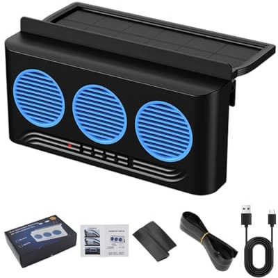 Lpoppcx Ventilador para Ventanilla de Coche - 3 Tomas, Ventilador Solar Extractores de Aire | Ventilación para Vehículos - para Viajes por Carretera, Rutas Diarias, Furgonetas, SUVs, Camper,