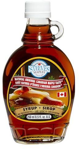 Steeves, Sciroppo Canadese a Base di Acero, Bottiglia da 250 mL | Dolcificante Naturale per Tè o Caffè, Perfetto come Topping per Pancake o per Arricchire Yogrt o Smoothies