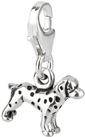 Charm Anhänger Hund kleiner Dalmatiner aus 925 Sterling Silber (11x11mm)