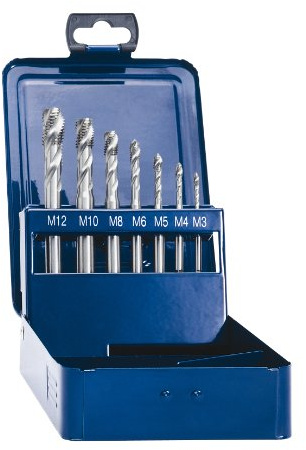 Exact 10396 Eventus Maschinengewindebohrer Sortiment HSS-E, 35°RSPI, M3-M12, 7-teilig