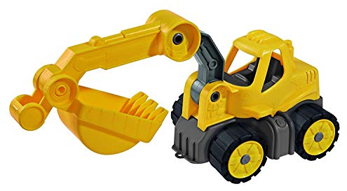 BIG - Power-Worker Mini Bagger - Baggerfahrzeug geeignet als Sandspielzeug und für das Kinderzimmer, Reifen aus Softmaterial, perfekt für unterwegs, für Kinder ab 2 Jahren