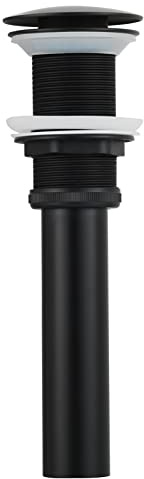 CIENCIA Pop Up Tapones de Desagüe Válvula para Lavabo sin Rebosadero, Latón Válvula Desagüe Lavabo, Negro, BW03B-1