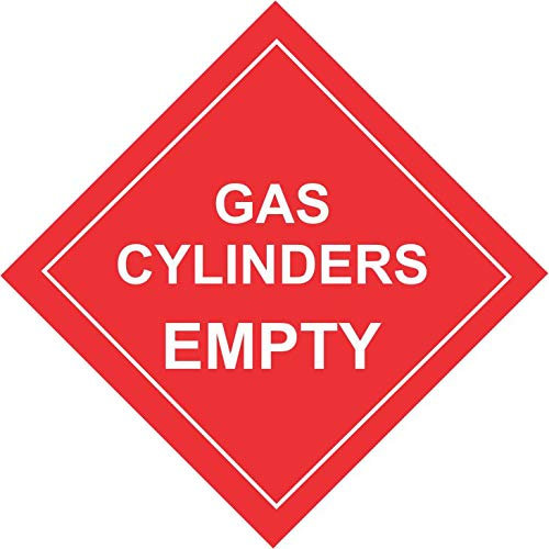 INDIGOS UG - Sticker - Safety - Warning - Dangerous substance labels Gas cylinders empty safety sign - 300mm x 300mm - Decal for Office - Company - School - Hotel
