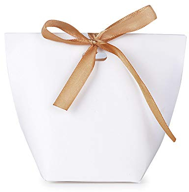 (6 * 6 * 9.5cm) 50 Stück Gastgeschenk Box Geschenkbox Pralinenschachtel für Hochzeit, Geburtstag, Taufe, Party, Weihnachten Süßigkeiten Bonboniere