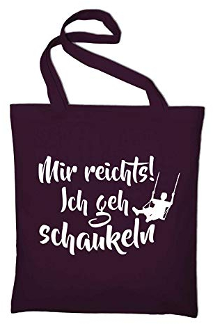 STYLETEX23 Mir reichts ich geh schaukeln Fun Jutebeutel Shopping Bag, maroon