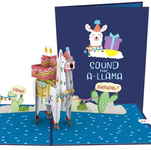 Lovepop® 3D Pop-Up Geburtstagskarte „Happy Birthday“ Lama lustige Karte zum Geburtstag für Kinder, Freunde, Sie, Ihn | inkl. Umschlag & Versteckfach für Geld & Gutscheine