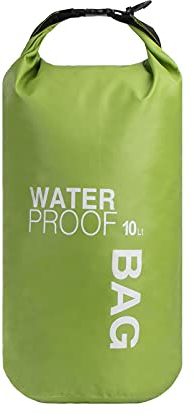 QIMEI-SHOP Dry Bag 10L Wasserdichter Tasche Wasserfester Beutel Für Kajak Paddling Rafting Boot Wandern Camping Wassersport Treiben Grün