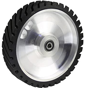 Amoladora de banda dentada de 250 * 50 mm Rueda de contacto Rueda de goma para banda de lijado abrasivo, 70A Medio, 6204 instalado