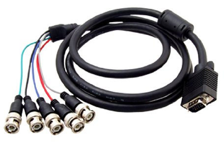 Ruilogod Vega de 51 pulgadas VGA a 5 BNC RGBHV Cable de ruptura de hombre a hombre