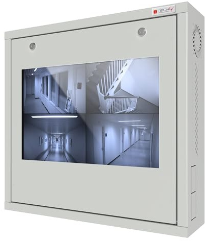 Techly Professional 365153 Box di Sicurezza per DVR e Sistemi di Videosorveglianza con Finestra per Schermo Bianco