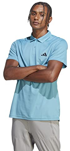 adidas Men's Train Essentials Training Polo Shirt, preloved Blue/Black, M