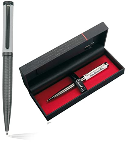 Pierre Cardin® MARIGNY Kugelschreiber mit Gravur | Premium Stift Etui | blaue Mine | edel | personalisiertes Geschenk | Namen | graviert | Jahrestag | Geburtstag (Weiß)