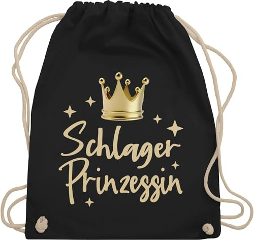 Shirtracer Turnbeutel Rucksack - Party Outfit - Schlager Prinzessin I Schlagerparty Konzert Volksmusik - Unisize - Schwarz - tasche damen beutel schlagernacht princess baumwolle für schlagerfans