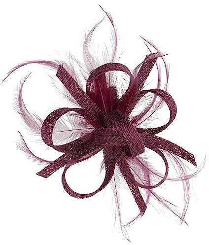 McBURN Clip Fascinator Haarschmuck Kopfschmuck Anlasshut Damen - Made in Italy Sommer Frühling-Sommer - One Size Fuchsia