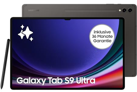 Samsung Galaxy Tab S9 Ultra AI-Android-Tablet, Wi-Fi, 1 TB / 16 GB RAM, MicroSD-Kartenslot, Inkl. S Pen, Simlockfrei ohne Vertrag, Graphit, Inkl. 36 Monate Herstellergarantie [Exklusiv bei Amazon]